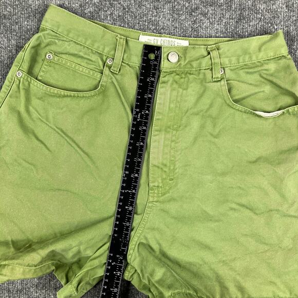 GV Chinos Shorts Women's Size 14 Green Casual High Rise Cotton Vintage Y2K - Picture 5 of 8